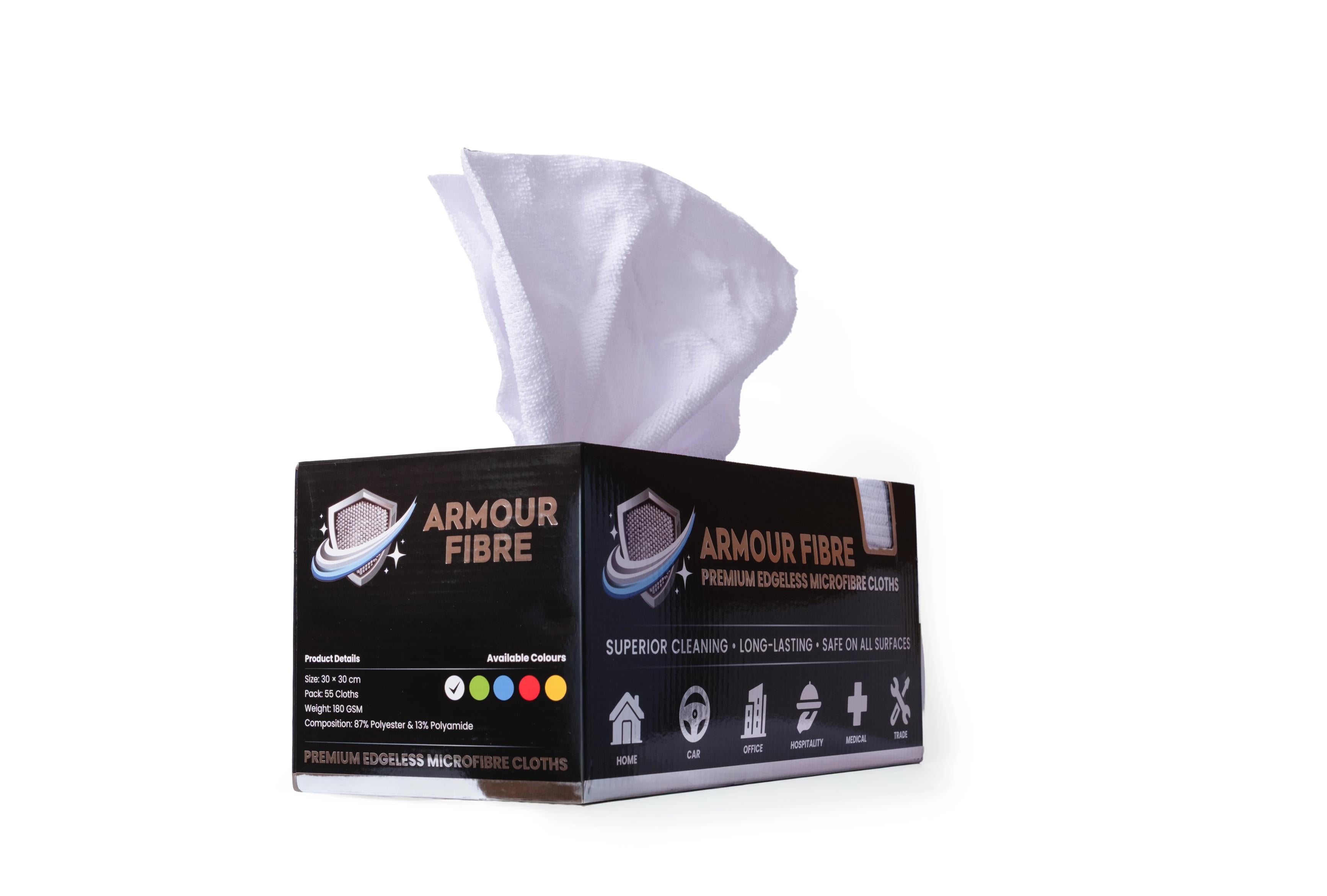 Premium Edgeless Microfibre Cloths- Box 55 Cloths 180 GSM